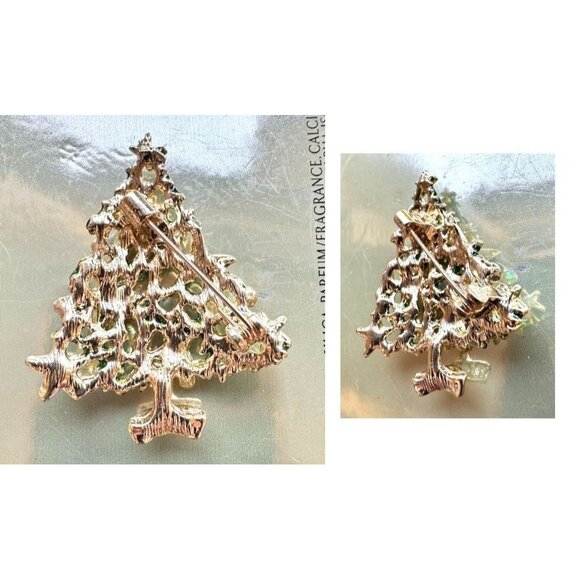 Christmas Tree Brooch Pin New Aurora Borealis Rhinestones Stars Northern… - Picture 12 of 12